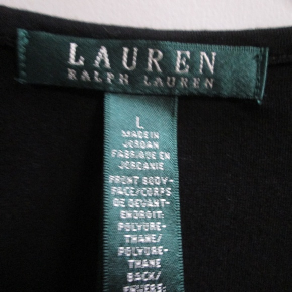 new RALPH LAUREN Black leather  look like pullover blouse Sz - Picture 6 of 14